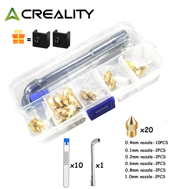 3D Printing Creality - CREALITY 20 Buah Nozel Kuningan MK8