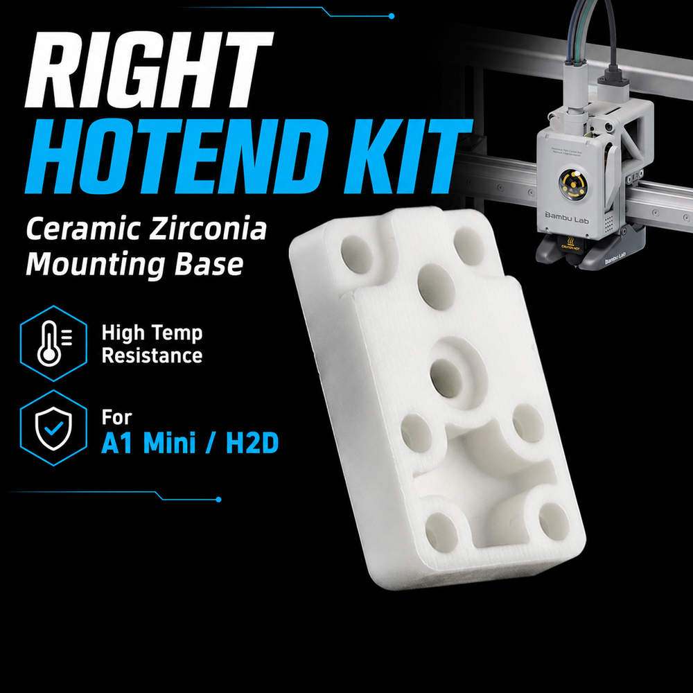3D Printing Zirconia - Kit Perakitan Pemanas Hotend Kanan Bambu