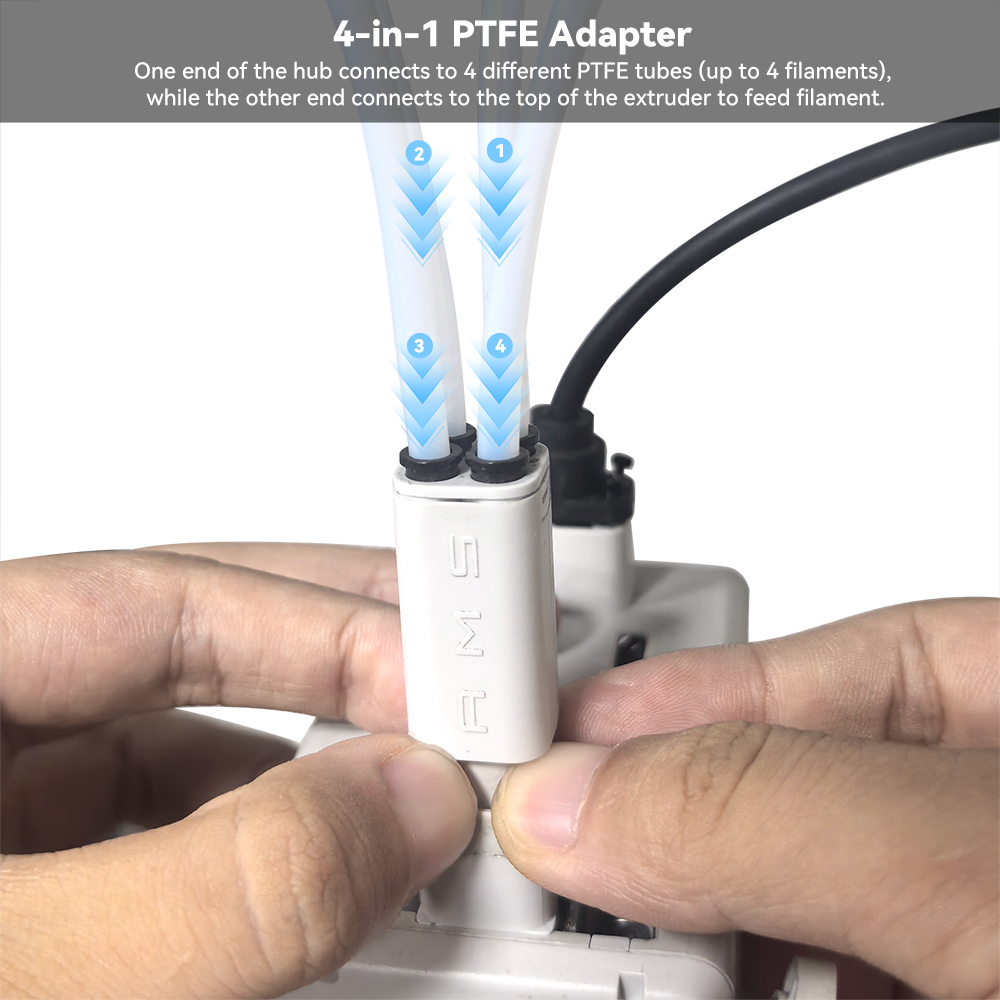 Adaptor PTFE 4-in-1 yang ditin - 3D Printing Cnc ulasan dan harga